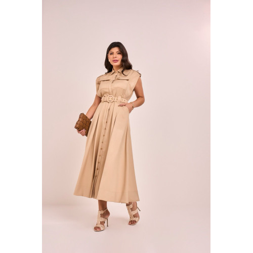 VESTIDO CHAMISE VISCOSE BOLSOS