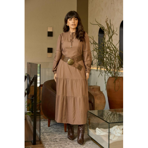 VESTIDO MANGA COM BORDADO 