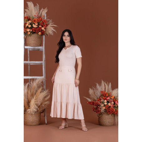 VESTIDO VISCO COM LAPELA 