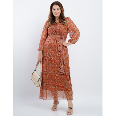 VESTIDO LONGO TULE ESTAMPADO 