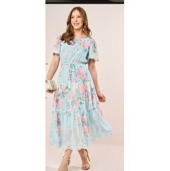 VESTIDO MIDI COM DECOTE CANOA 