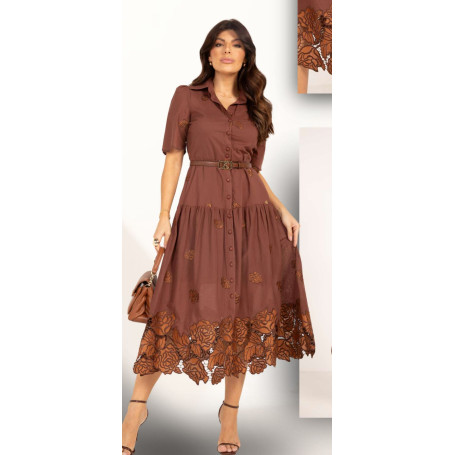 CHEMISE MIDI MALU CAMBRAIA BORDADA