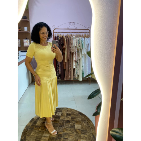 VESTIDO MIDI COM PALA 